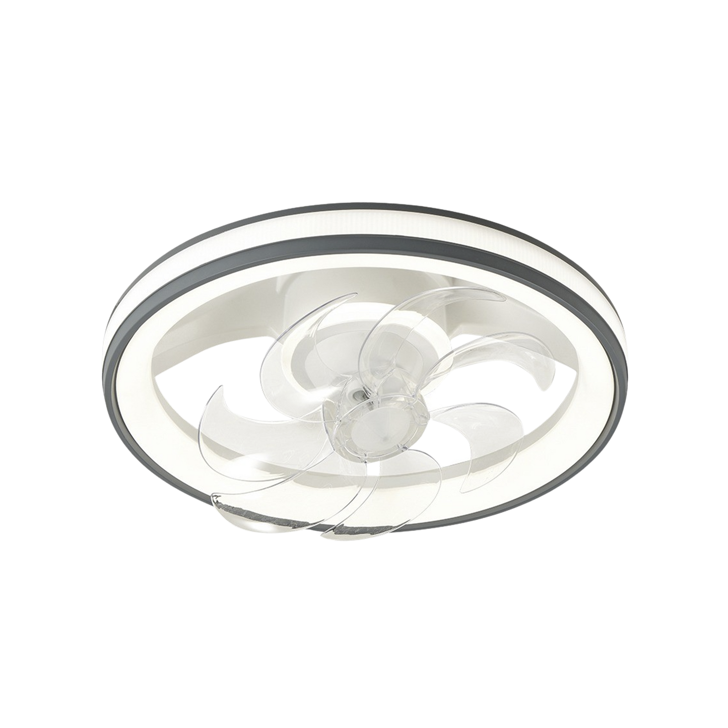 JLV-013 - Ventilador de Techo con Luminario LED de  110 V CA 50/60 Hz /  88 W /4500 Lm / 6500 - 4 000 - 2 700 K /3 Tonos de Luz / 500 mm / 6 Velocidades / Dimeable /Color Blanco y Gris.