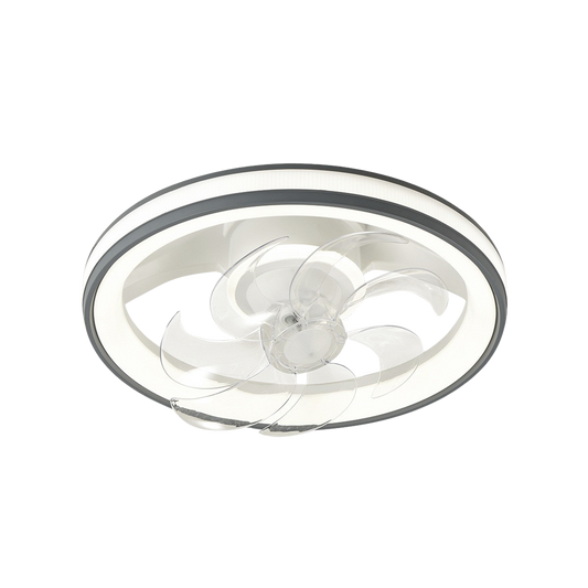 JLV-013 - Ventilador de Techo con Luminario LED de  110 V CA 50/60 Hz /  88 W /4500 Lm / 6500 - 4 000 - 2 700 K /3 Tonos de Luz / 500 mm / 6 Velocidades / Dimeable /Color Blanco y Gris.