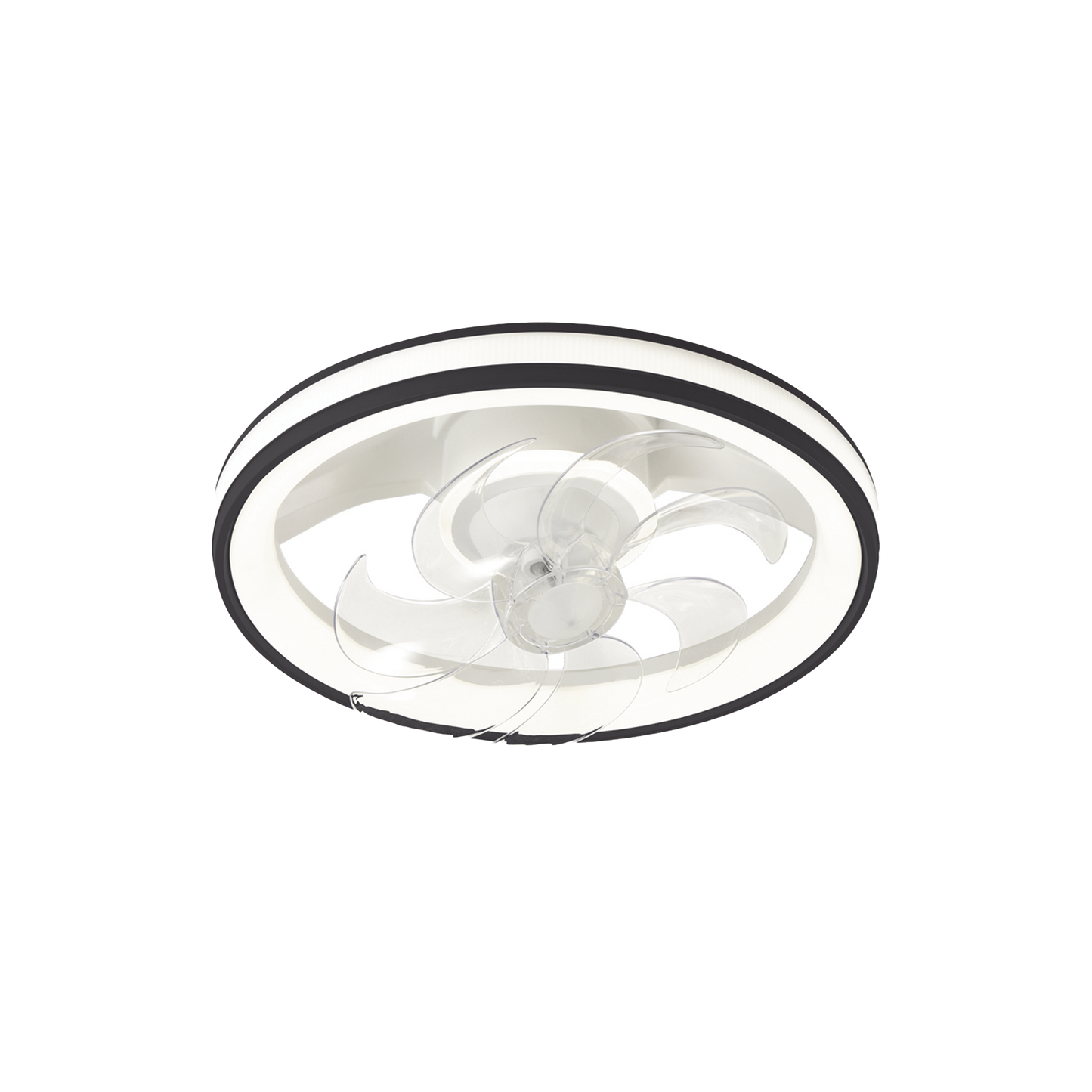 JLV-014 - Ventilador de Techo con Luminario LED de  110 V CA 50/60 Hz /  88 W /4500 Lm / 6500 - 4 000 - 2 700 K /3 Tonos de Luz / 501 mm / 6 Velocidades / Dimeable / Color Blanco y Negro.