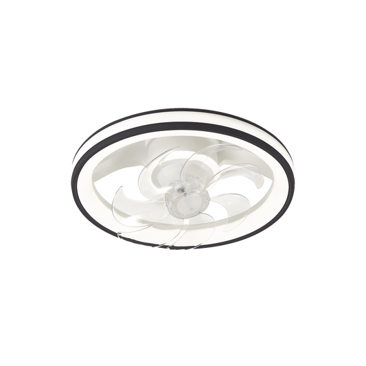 JLV-014 - Ventilador de Techo con Luminario LED de  110 V CA 50/60 Hz /  88 W /4500 Lm / 6500 - 4 000 - 2 700 K /3 Tonos de Luz / 501 mm / 6 Velocidades / Dimeable / Color Blanco y Negro.