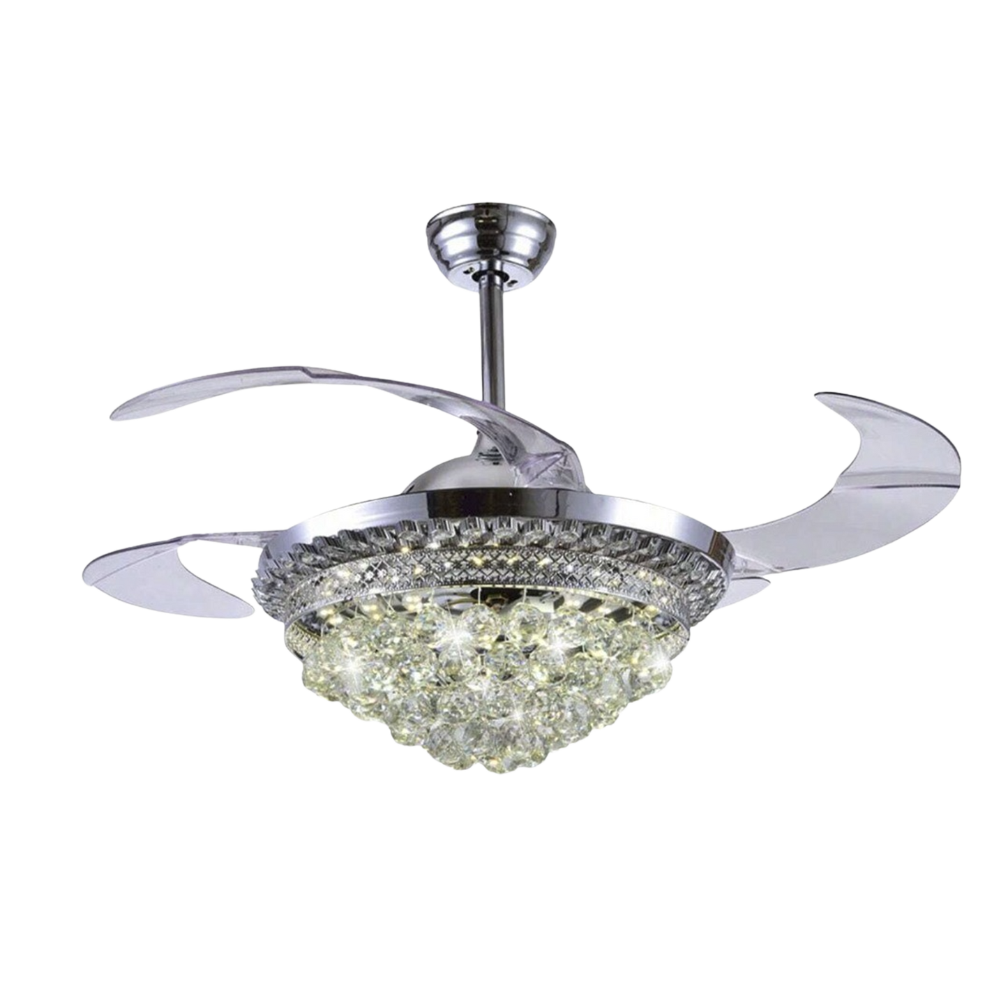 JLV-041 - Ventilador de Techo con Luminario LED de  110 V CA 50/60 Hz /  88 W /4500 Lm / 6500 - 4 000 - 2 700 K /3 Tonos de Luz / 1075 mm / 6 Velocidades /No Dimeable.
