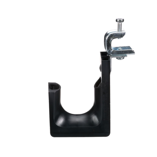JP2SBC50RB-L20 - Sujetador STRONGHOLD tipo J (J-Hook), Con Abrazadera de Tornillo para Montaje, Hasta 46 Cables Cat6, Nylon 6.6, Color Negro, 1 pieza