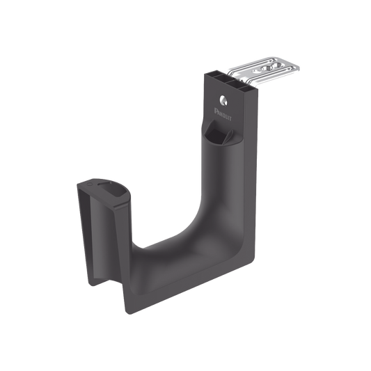 JP4CMB-X20 - Sujetador STRONGHOLD tipo J (J-Hook), Con Soporte para Montaje en Techo, Para 180 Cables Cat6, Nylon 6.6, Color Negro, 10 piezas