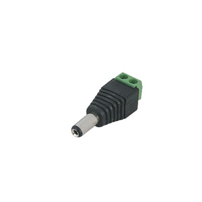 JR-52 Adaptador Macho Tipo Jack de 3.5 mm Polarizado de 12 Vcc / Terminales Tipo Tornillo / Polarizado (+/-) / Ideal para Cámaras de Video Vigilancia.