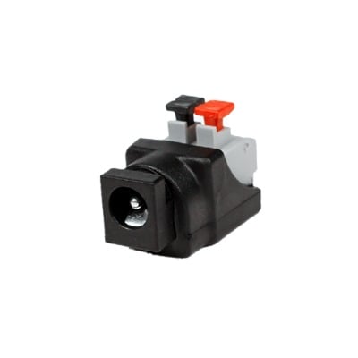 JR53X Adaptador tipo Jack de 3.5 mm Hembra Polarizado de 12 Vcc con Terminales de Presión