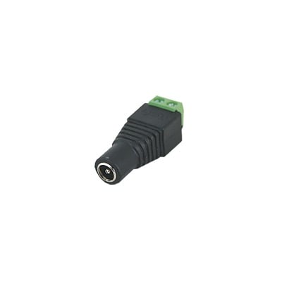 JR-53 Adaptador Hembra Tipo Jack de 3.5 mm polarizado de 12 Vcc / Terminales Tipo Tornillo / Polarizado (+/-) / Ideal para Cámaras de Video Vigilancia.