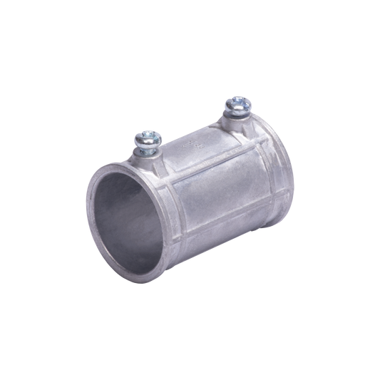 JU-PD-100-COP - Cople 1" (25mm) Pared Delgada Con Tornillo (Tipo Americano) Galvanizado, Etiqueta Verde.