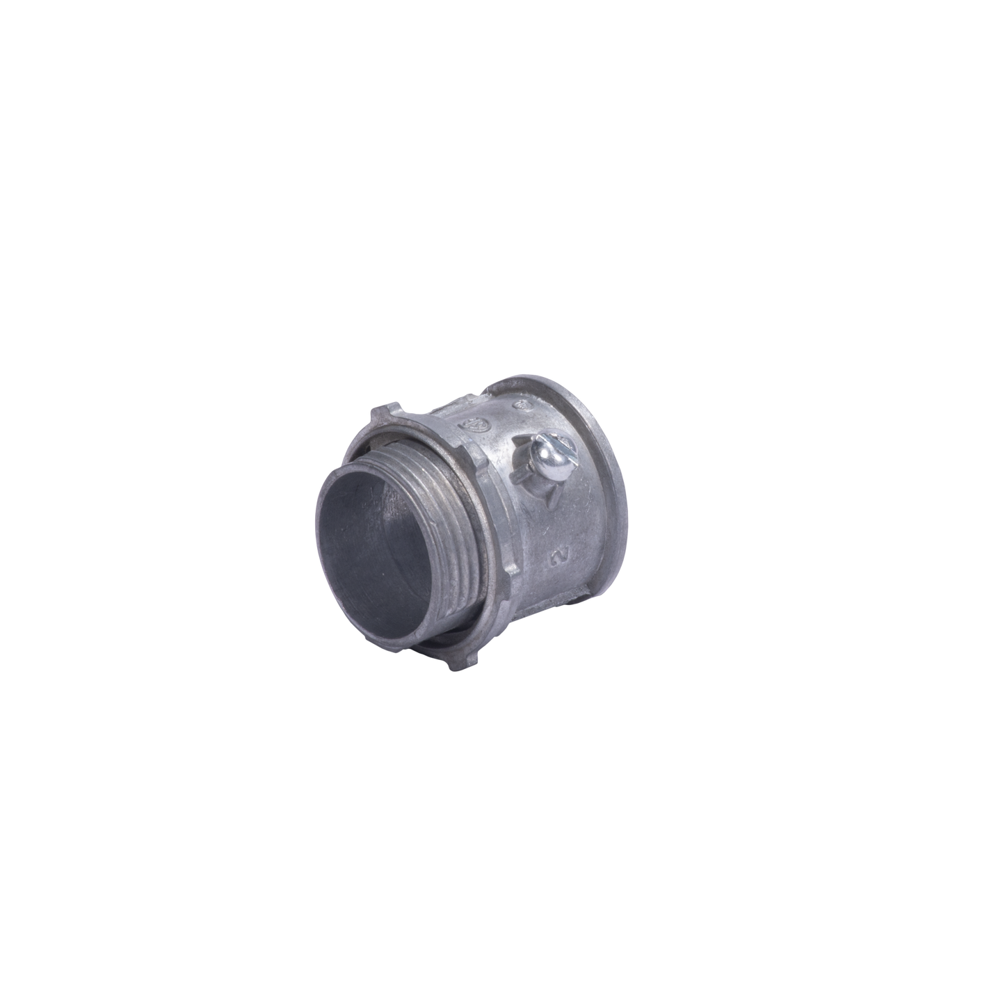 JU-PD-114-CON - Conector 1 1/4" (32mm) pared delgada con tornillo galvanizado etiqueta verde