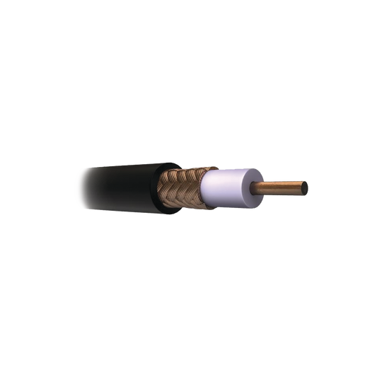 JV44 CABLE COAXIAL RG11/U, 305 MTS, BOBINA DE 305 MTS COLOR NEGRO, AWG 14 AISLAMIENTO ESPUMADO, BLINDAJE DE ALUMINIO AL 60%, APLICACION INTEMPERIE PARA VIDEO VIGILANCIA