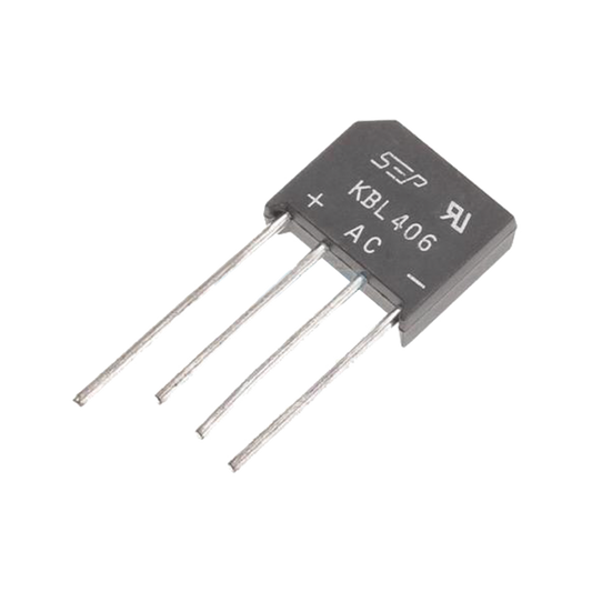 KBL-406G - Puente Rectificador de Silicio, 4 Amp. 600 Volt, Fase Sencilla, Encapsulado KBL.