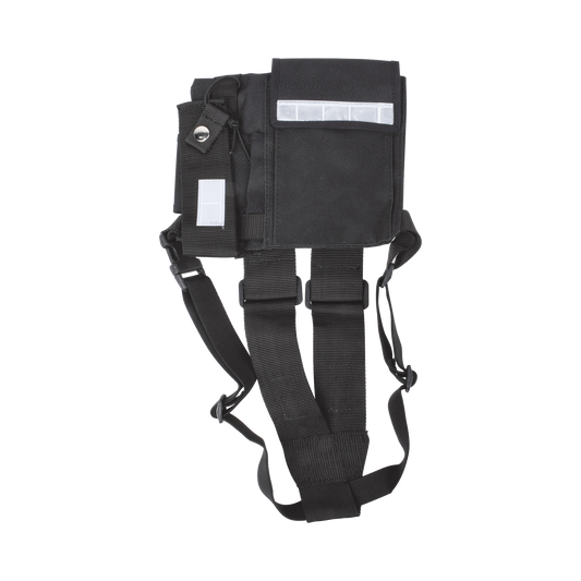 KCPP-SLG - Pechera Universal sin logo con soporte para radio y bolígrafo más bolsa con cinta adherente para su seguridad.