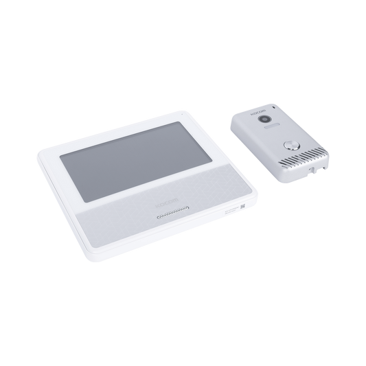 KCV-S701IP2WW KIT DE VIDEOPORTERO IP COLOR BLANCO / Apertura con app / Súper elegante / Monitor WIFI / soporta 4 monitores y 2 frentes de calle / Alimentacion 110vca