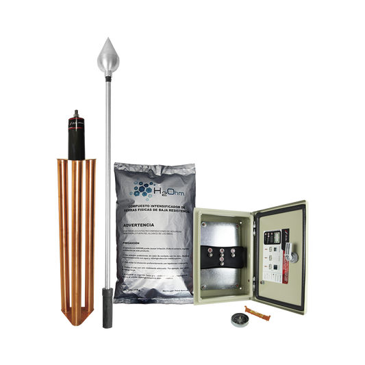 KDA-01 - Kit de Pararrayo con Punta en Acero Inoxidable con Diámetro de Protección de 160 metros.