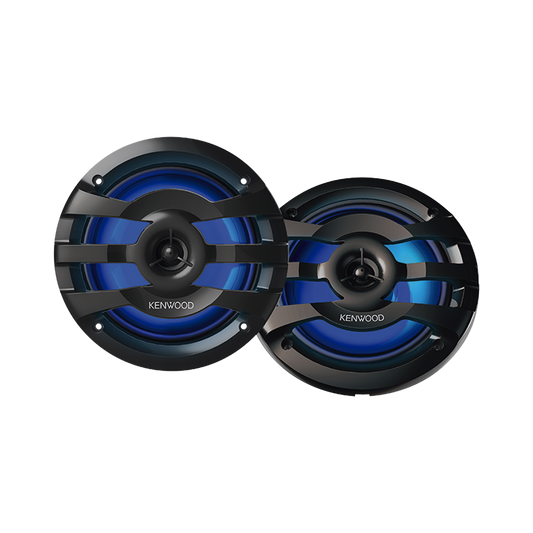 KFC1673MRBL - Par de altavoces fabricados en grado marinos en rejilla color negro de 6.5" con iluminación led,  potencia máxima de 260 W