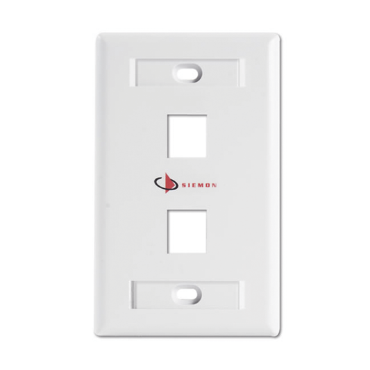 KFP-S-02-02S - Placa de Pared Keystone de 2 Salidas, Color Blanco, para Jacks Keystone Z-MAX y MAX