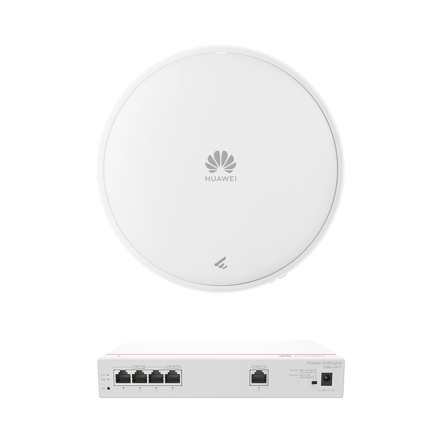KIT380AP371 - Kit de Router Multi-Servicio / 1 puerto 10/100/1000 Mbps(WAN) / 4 puertos 10/100/1000 Mbps(LAN) PoE / 50W + Punto de Acceso Wi-Fi 7 / 3.57 Gbps / MU-MIMO 2x2 (2.4GH y 5GHz) / Smart Antenna más cobertura / Instalación en techo y pared