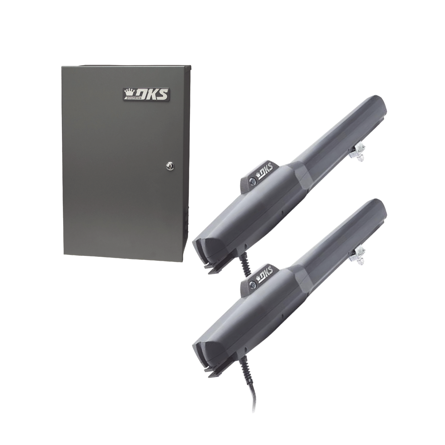KIT-6006-DKS - Kit de Operadores Abatibles 6006 de Doorking / Para Puertas de Hasta 5.5 Metros  / Soporta Respaldo de Baterias