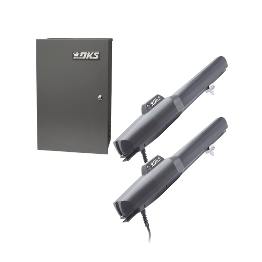 KIT-6006-DKS - Kit de Operadores Abatibles 6006 de Doorking / Para Puertas de Hasta 5.5 Metros  / Soporta Respaldo de Baterias