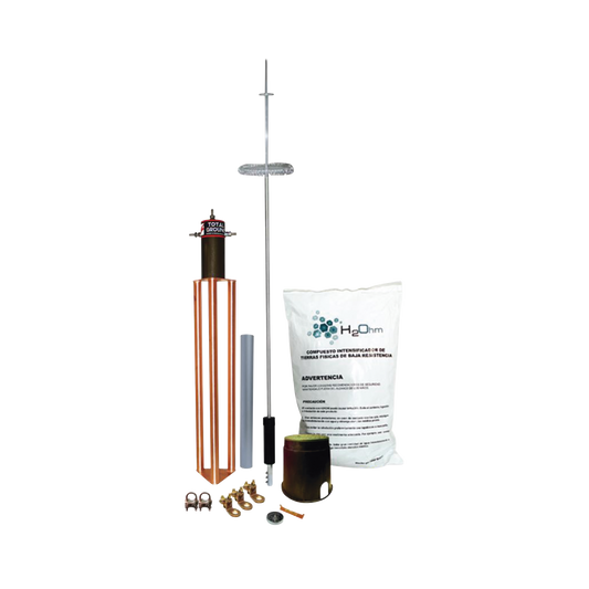 KIT-DIPOLO-T - Kit de Pararrayo para Torre o Poste tipo Dipolo Corona con Electrodo y Accesorios de instalación.