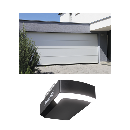 KIT-GAR208 KIT COMPLETO Puerta GARAGE208 / Lisa Linea Central / Color blanco / Insulada / Incluye Motor FS1000APPRT / 1/2HP / Fuerte/Silencioso/Luz LED/Motor DC .