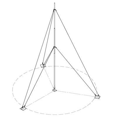 KIT-SLM-3 Kit con Mástil Telescópico de 3 m con Accesorios de Instalación (No incluye retenida).
