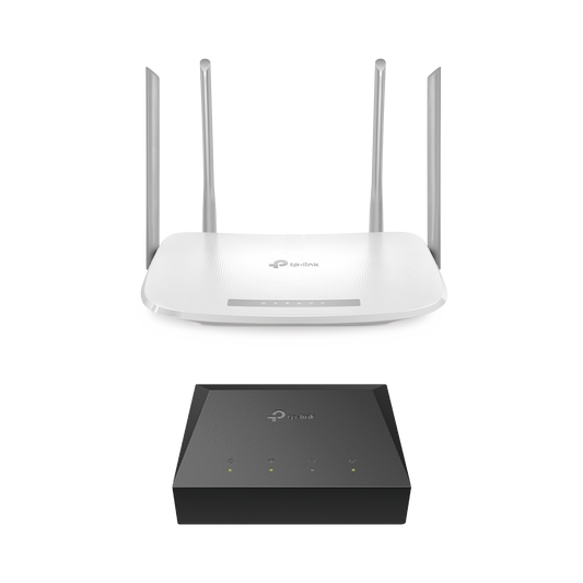 KITONU-EC220G5 Kit de ONU Gigabit XZ000G3 con Router Router Inalámbrico ISP doble banda AC, Hasta 1167 Mbps, 4 antenas externas omnidireccional, Puertos Gigabit
