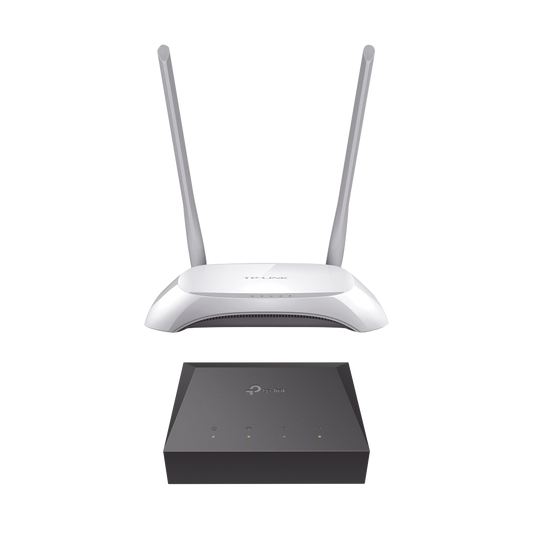 KITONU-TLWR850N Kit de ONU Gigabit XZ000G3 con Router Inalámbrico WISP con Configuración de fábrica personalizable, 2.4 GHz, 300 Mbps, 4 Puertos LAN 10/100 Mbps, 1 Puerto WAN 10/100 Mbps, control de ancho de banda