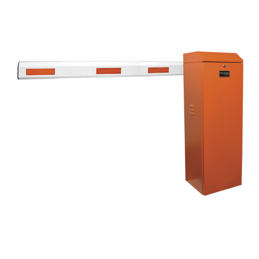 KIT-XBF-LNB Kit de Barrera Vehicular Izquierda Color Naranja y Brazo de 3 m