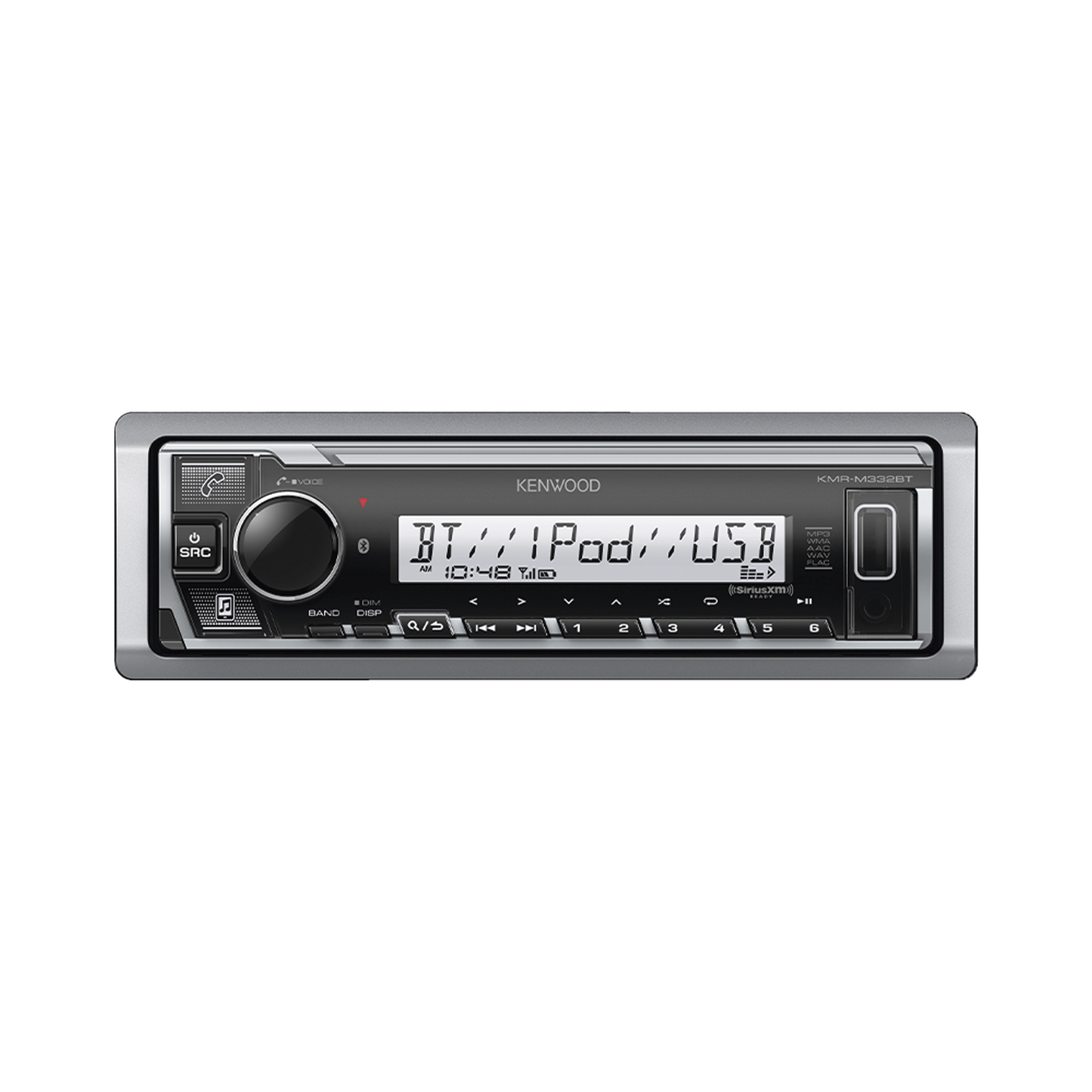 KMR-M332BT - Estéreo marino con conexión Bluetooth, iluminación multicolor variable, con entrada USB