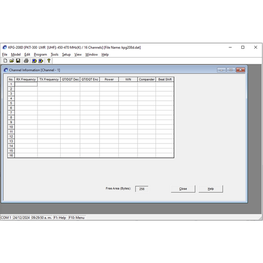 Software de programación para radios PKT-300