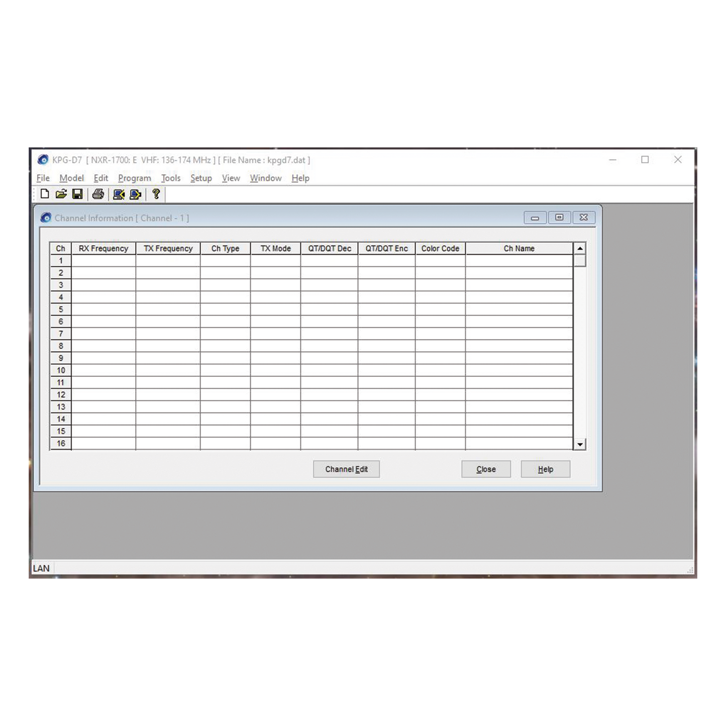 KPG-D7E - Software de programación para repetidores NXR-1700 NXR-1800 (serie NX-1000)
