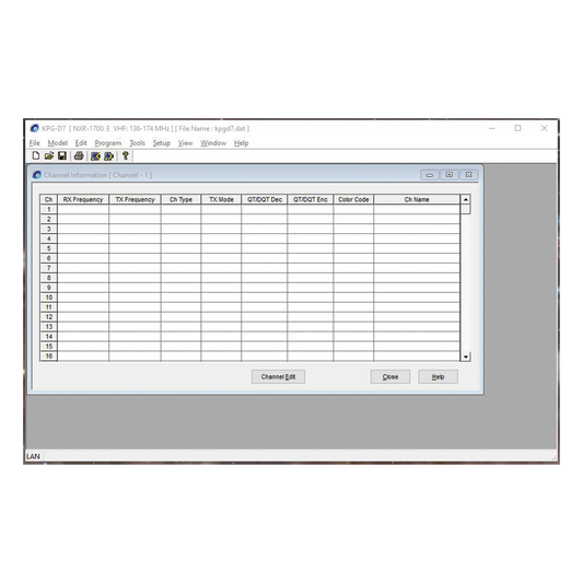 KPG-D7E - Software de programación para repetidores NXR-1700 NXR-1800 (serie NX-1000)