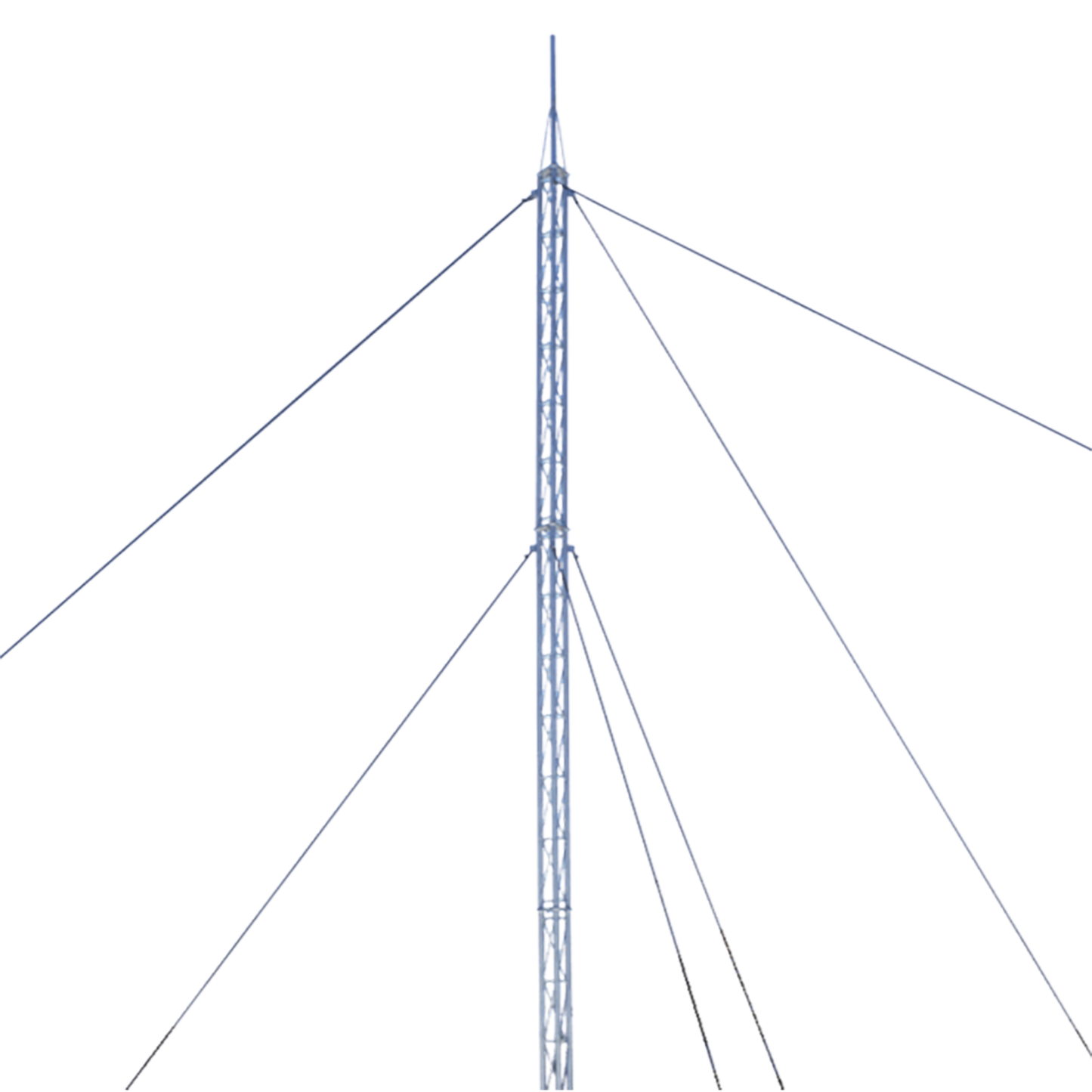 KTZ-30E-018P Kit de Torre Arriostrada de Techo de 18 m con Tramo STZ30 Galvanizado Electrolítico (No incluye retenida).