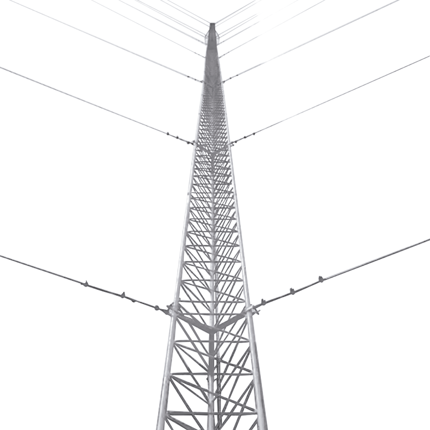 KTZ-30G-009P Kit de Torre Arriostrada de Techo de 9 m con Tramo STZ30G Galvanizada por Inmersión en Caliente (No incluye retenida).
