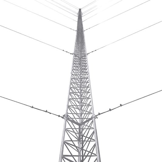 KTZ-30G-027P Kit de Torre Arriostrada de Techo de 27 m con Tramo STZ30G Galvanizada por Inmersión en Caliente (No incluye retenida).