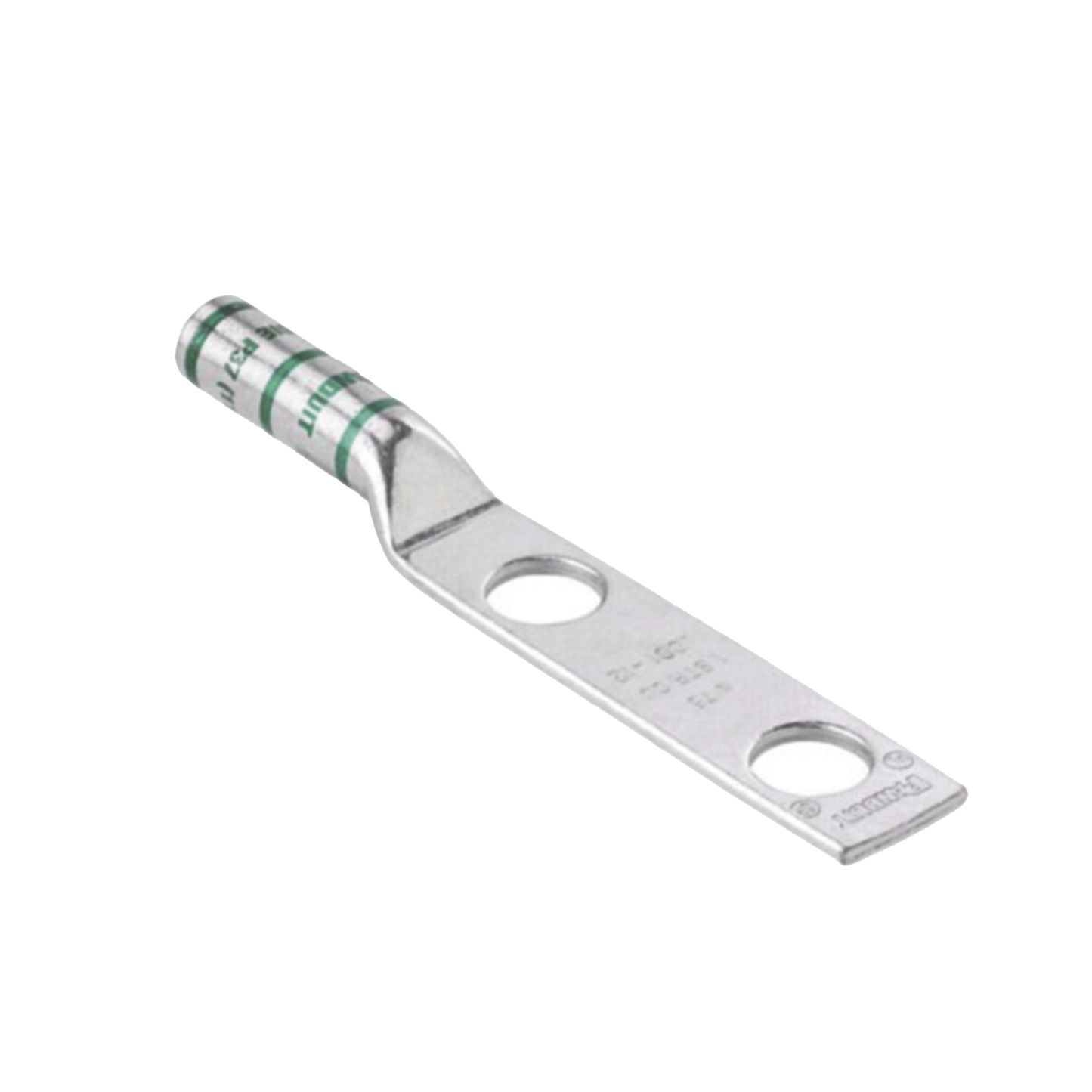 LCC2-38D-Q - Conector de Compresión de Cobre con 2 Orificios 3/8" para Cable 2 AWG,  1" de espacio entre Orificios. Paquete de 25 Piezas