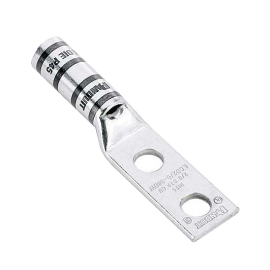 LCC6-12W-L - Zapata de compresión LCC6-12W-L para cal. 6 Awg, Doble barreno para tornillo prisionero de 1/2, Espaciado de orificio 44.5mm, 1 Pz