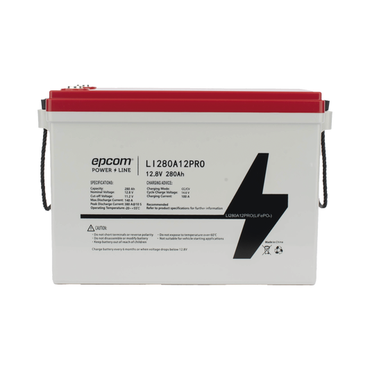LI280A12PRO - Batería de Litio Ciclo Profundo, 12.8 Vcc 280Ah,  6000 ciclos, LiFePO4  , Solar, Marina, Máximo 140 A de Descarga