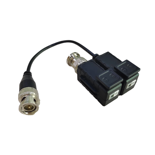 LLT-V506 - Kit de Transceptores (Baluns) con Terminal PUSH SUPERIOR, Resolución 5MP , Cable flexible COAXIAL Blindado / COAXITRON / AUDIO POR COAXITRON / Menu OSD /Conector 100% COBRE / protección TVS, Calidad PREMIUM