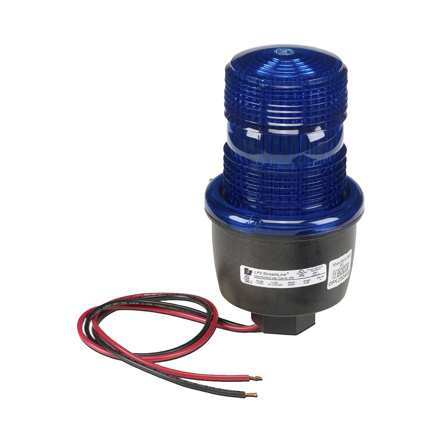 LP3PL-024-B - Luz de advertencia LED serie Streamline, 24 Vcd, montaje en tubo, azul