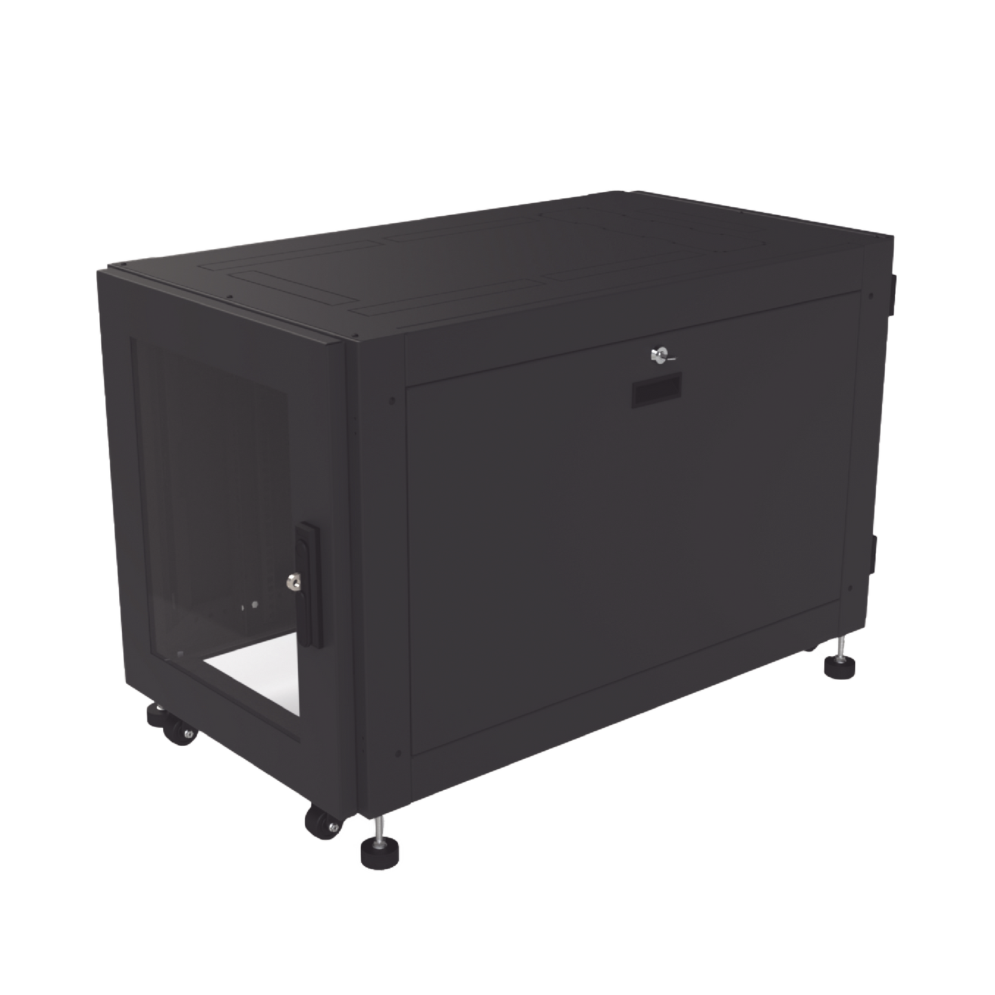 LP-60100-12UR2 Gabinete Profesional de Piso para Telecomunicaciones de 12UR, 1000 mm Profundidad, Se envía el Gabinete armado.