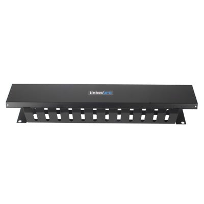 LPCM-042U Organizador de Cables Horizontal de 2U para Rack de 19 con Cubierta Metálica