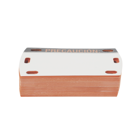 LP-EAL - Etiqueta Autolaminada para Identificaci�n de Fibra �ptica Paquete de 25 Piezas, Para Uso Interior/Exterior, Dimensiones de 90 x 50 mm (3.54 x 1.97 Pulgadas), Color Negro con Naranja