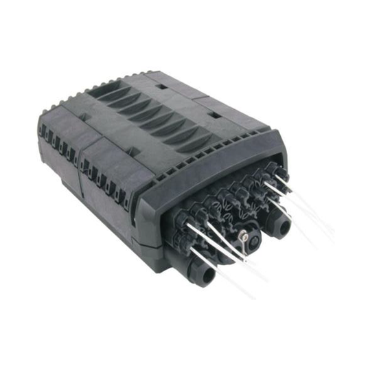 LP-FAT16DB Caja de Distribución de Fibra Óptica para 24 Empalmes con 16 Acopladores SC/APC. Enterrado Directo, IP68, Splitter 1x16 Incluido con Conectores SC/APC