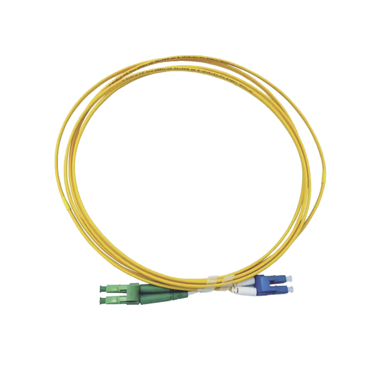 LP-FO-LCU-LCA-03 - Jumper de Fibra �ptica Monomodo 9/125 LC/UPC-LC/APC, OFNR (Riser), 2.0 mm, D�plex, Amarillo, 3 Metros (9.84 Pies)