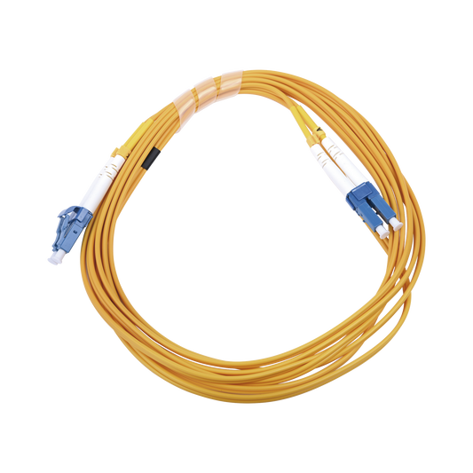 LP-FO-LCU-LCU-03 Jumper de Fibra Óptica Monomodo 9/125 LC/UPC-LC/UPC, PVC, 2.0 mm, Dúplex, amarillo, 3 metros