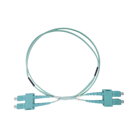 LP-FOM3-SCSC-R03 - Jumper de Fibra �ptica Multimodo OM3 50/125 SC-SC OFNR (Riser), 2.0 mm, D�plex, Aqua, 3 Metros (9.84 Pies)
