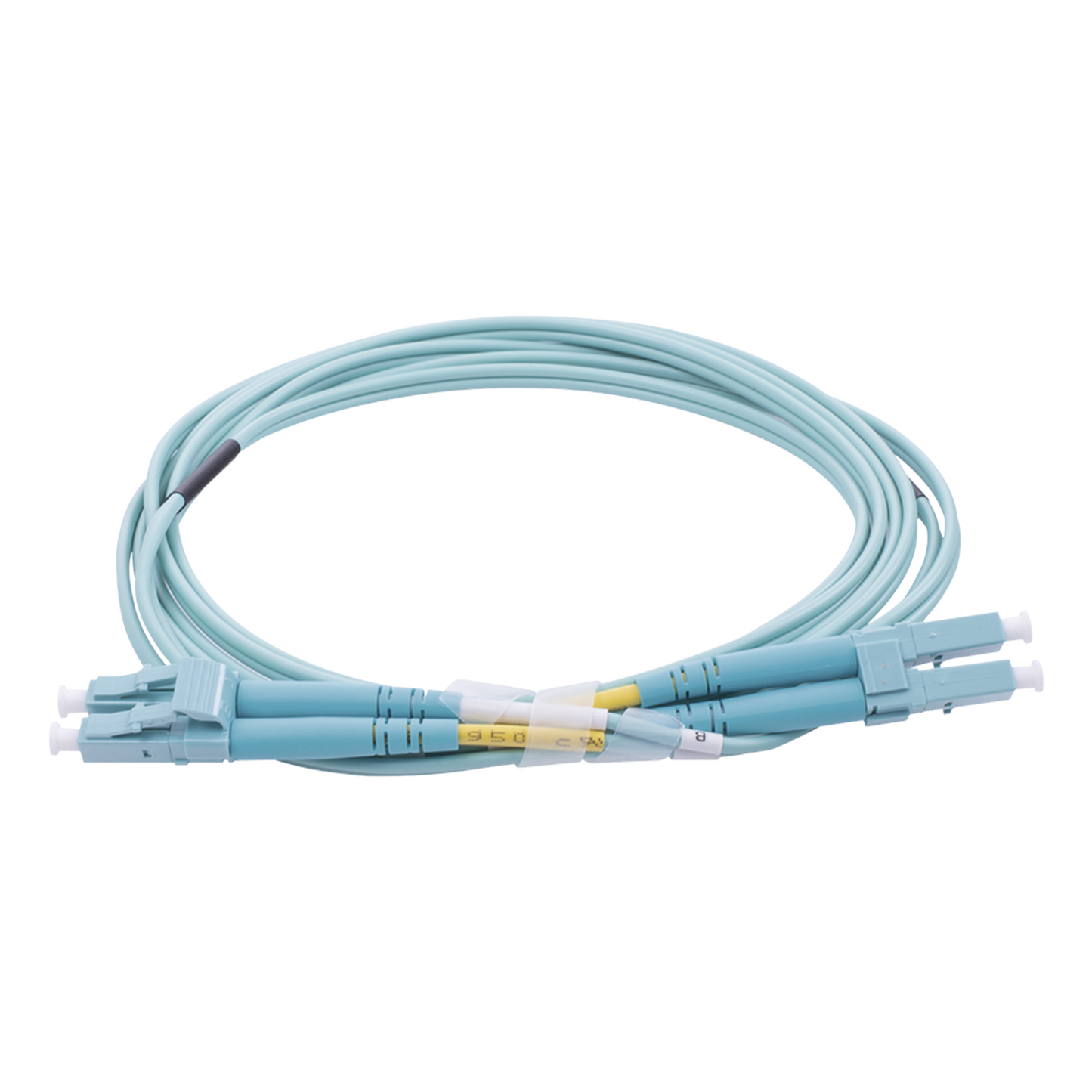 LP-FOM4-LCLC-R02 - Jumper de Fibra �ptica Multimodo OM4 50/125 LC-LC OFNR (Riser), 2.0 mm, D�plex, Aqua, 2 Metros (6.56 Pies)