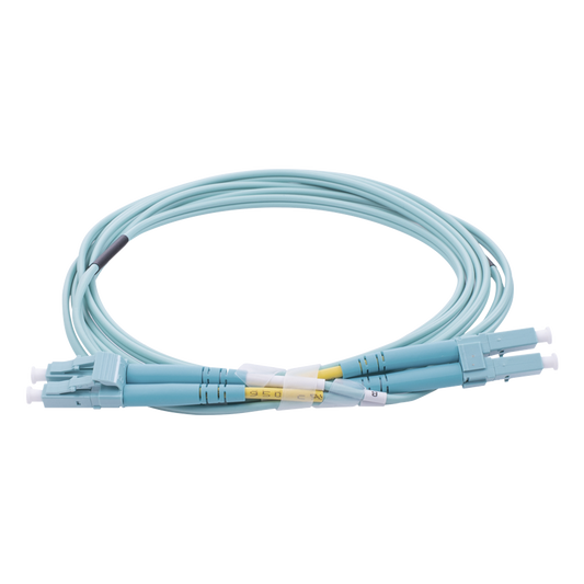 LP-FOM4-LCLC-R02 - Jumper de Fibra �ptica Multimodo OM4 50/125 LC-LC OFNR (Riser), 2.0 mm, D�plex, Aqua, 2 Metros (6.56 Pies)