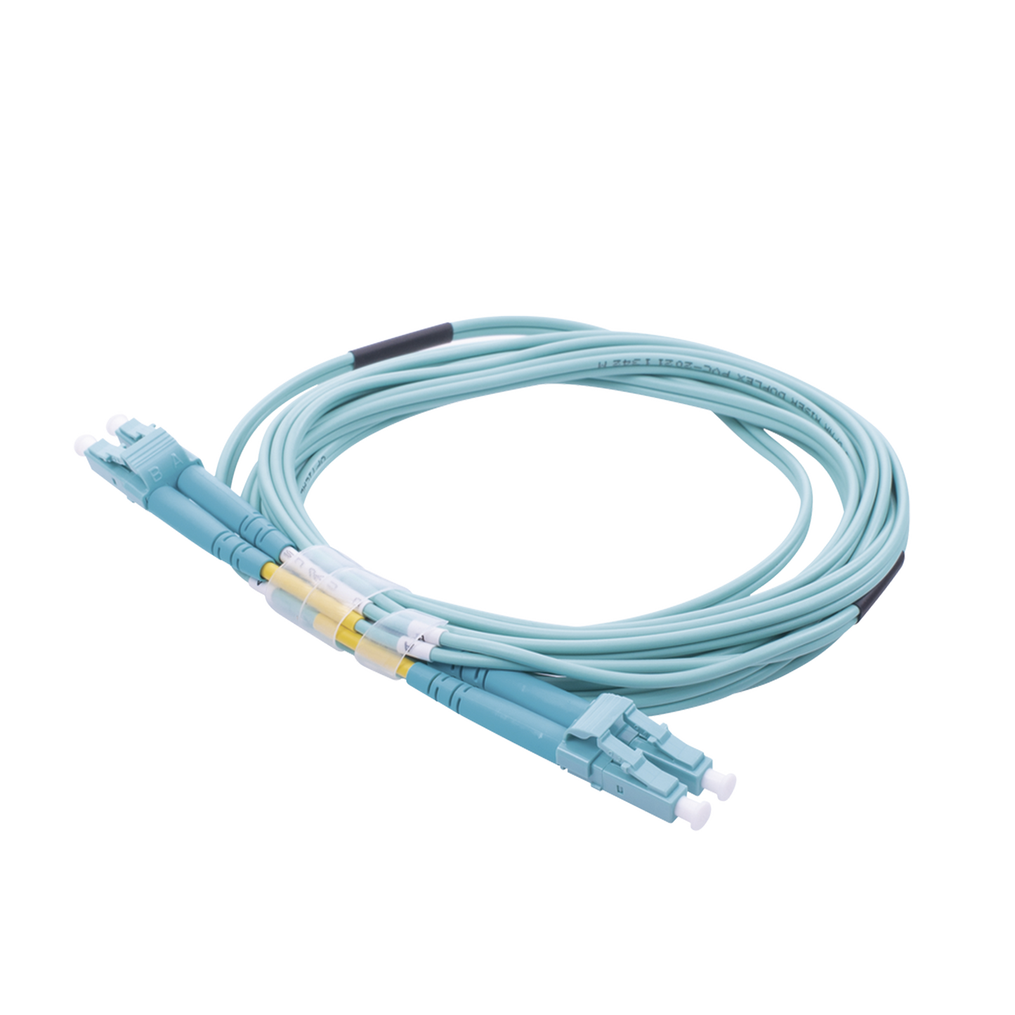 LP-FOM4-LCLC-R03 - Jumper de Fibra �ptica Multimodo OM4 50/125 LC-LC OFNR (Riser), 2.0 mm, D�plex, Aqua, 3 Metros (9.84 Pies)